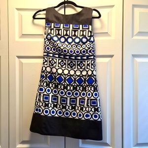 Multi color Shift Dress with retro inspired pattern